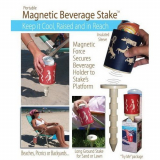 Magnetic Beverage Holder Stake With Koozie