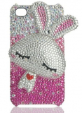 3D Swarovski Crystal Quiet Rabbit iPhone 4G Case