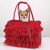 Zack & Zoey Ruffle Carrier Sm Red