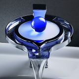 Design Waterfall Bathroom Vanity Sink LED Faucet
