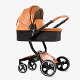 Luxury PU leather high landscape Baby Strollers