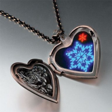 Neon Snow Flakes Pendant Necklace