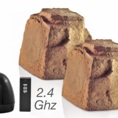 Audio Wireless Outdoor 2.4GHz Rock Speaker Pair
