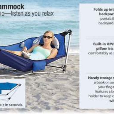 Deluxe Portable Backpack Hammock with Radio