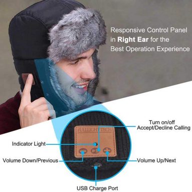 Bluetooth 5.0 Headset Warm Unisex Cap