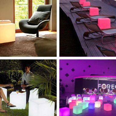 16-Inch Cordless LED Cube Chair Light