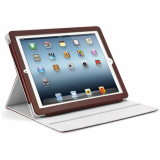 Dark Brown Leather Case Folio S for The new iPad