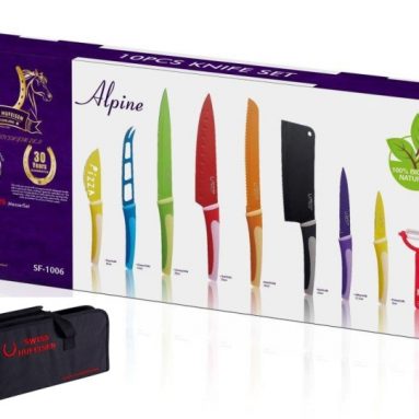 Ceramic Coated Kitchen Knife Set with Bag