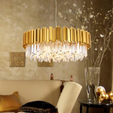 Raindrop Gold Plated Modern Crystal Chandelier