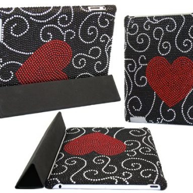 iTALKonline FunkGem LOVE HEART BLACK RED DIAMONDS Back Cover