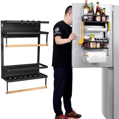 Refrigerator Spice Storage Shelf – Magnetic Fridge Spice Rack Organizer