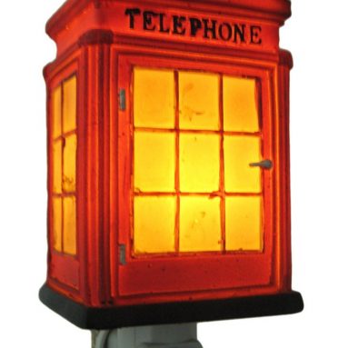 Retro Look English Telephone Booth Night Light Phone