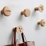 Natural Handmade Wooden Screws Hooks Hangers