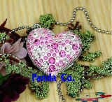 8GB Pink and Clear Crystal Heart
