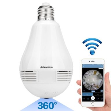 Wifi Wireless IP Bulb Hidden Camera with Fisheye Lens 360° Panoramic