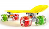 Complete Skateboard Yellow Deck Green Red LED Wheels