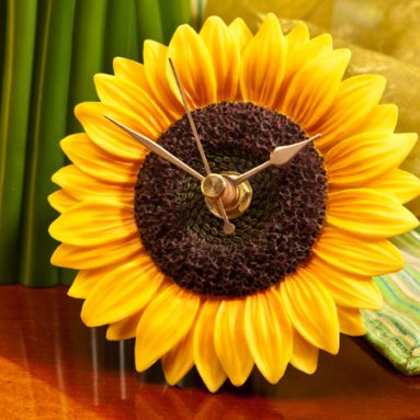 Sunflower Flower Time Clock