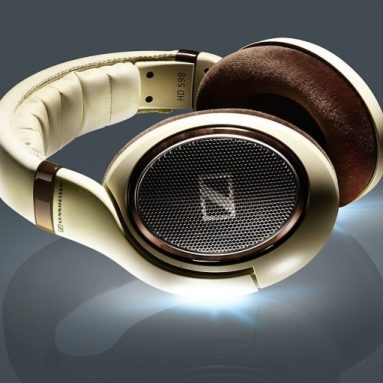 Audiophile Headphones with High Gloss Burl Wood Accents