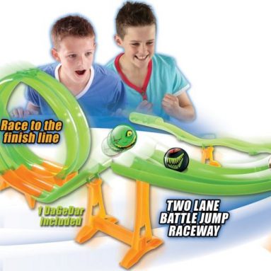 Supercharged Ball Bearing Toy Track Set Two Lane Battle Jump Raceway