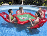 Inflatable Pool Poker Set w/ Card Table