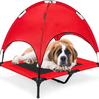 Elevated Dog Cot with Canopy Shade