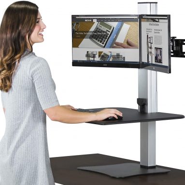 Dual Monitor Electric sit Stand Workstation