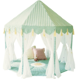 Cotton Play Tent Pavilion and Quilt -Willow Green