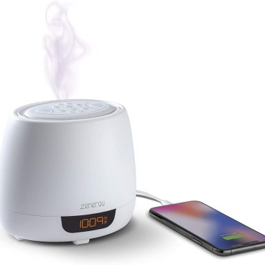 iHome Zenergy Aroma Dream Aromatherapy Diffuser Alarm Clock with Sound Therapy
