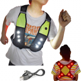 Reflective Running Vest with LED Lights USB Rechargeable
