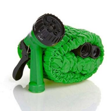 75 Feet Expandable Garden Water Hose Green with Spray Nozzle