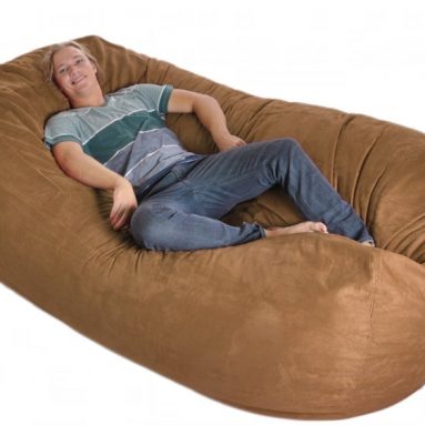 8′ Huge Earth Brown SLACKER sack Foam Bean Bag