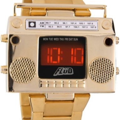 Boombox Gold Retro LED Digital Watch