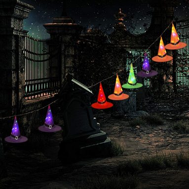 Halloween Decorations Witch Hat String Lights