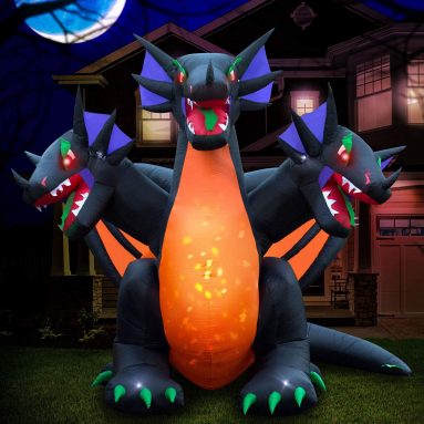 Inflatable Halloween 3-Headed Dragon Yard Decoration