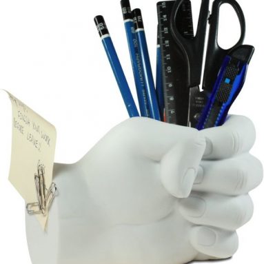 Desktop Madness Series Hand Pen Holder with Magnetic Back