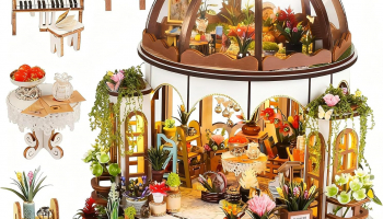 Hanging Garden Miniature House Kit with LED Light