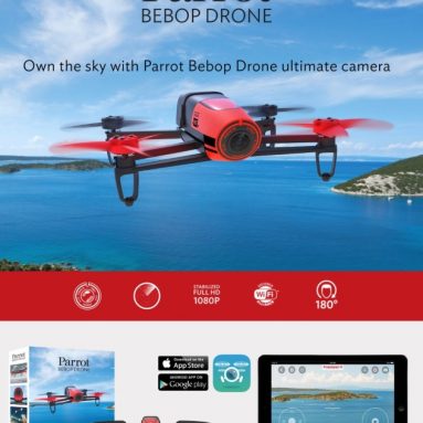 Parrot Bebop Drone 1400 megapixel quad Copter with a fish-eye lens camera