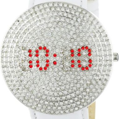 Freelook Women’s Stardust Digital White and Silver Swarovski Watch