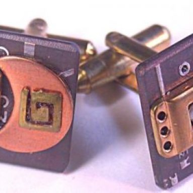 Recycled circuit board cufflinks
