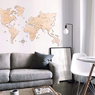Wooden Map of The World Rustic Wall Art Wood Wall Map Home Decor