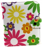 Multi Rainbow Flower Design Fabric Padfolio Cover Case