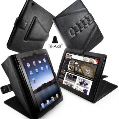Tuff-Luv Tri-Axis “Stasis” Series: Genuine Leather case cover for Apple iPad