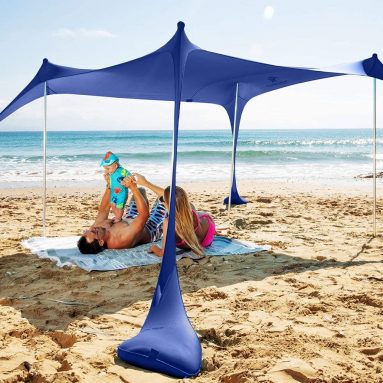 Pop Up Beach Tent Sun Shelter with Sand Shovel