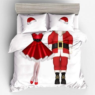 A Nice Night Christmas Couple Party Decoration Printed Bedding Sets
