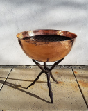 Fire Pit & Collapsible Stand, Hammered Copper