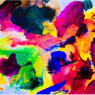 Abstract Color Splashes Glass Cutting board