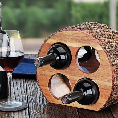 Acacia Wood Countertop Wine Rack
