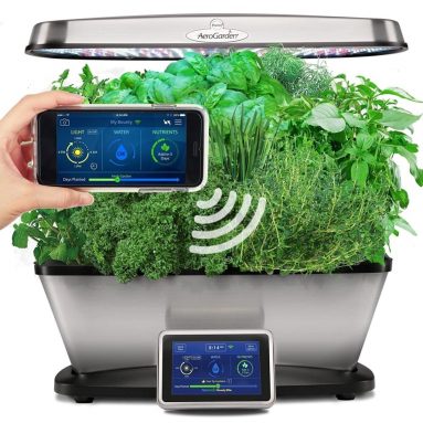 AeroGarden Bounty Elite Wi-Fi with Gourmet Herb Seed Pod Kit, Stainless