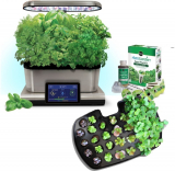 AeroGarden Harvest Touch 6 LED Stainless Steel with Gourmet Herb Seed Pod Kit