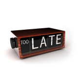 Alarm clock too late funny concept